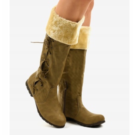 Braune, isolierte flache Stiefel AF1151 2