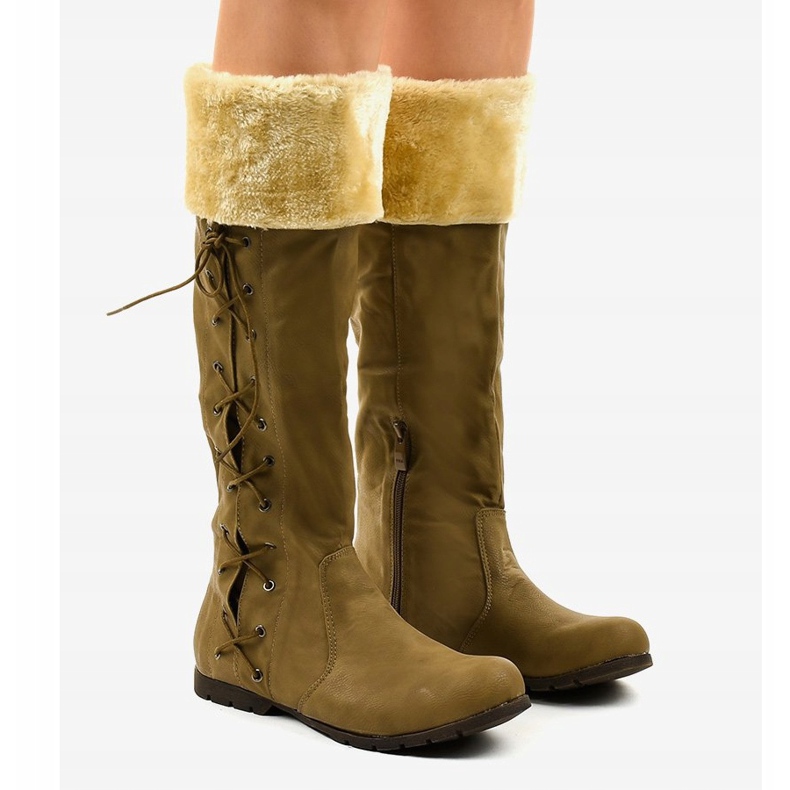 Braune, isolierte flache Stiefel AF1151 1