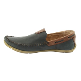 Riko Herren-Lederslipper 781 braun marineblau 3
