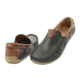Riko Herren-Lederslipper 781 braun marineblau 5