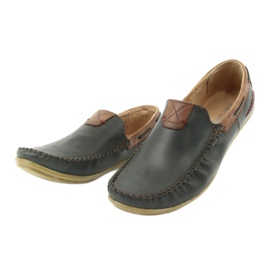 Riko Herren-Lederslipper 781 braun marineblau 4