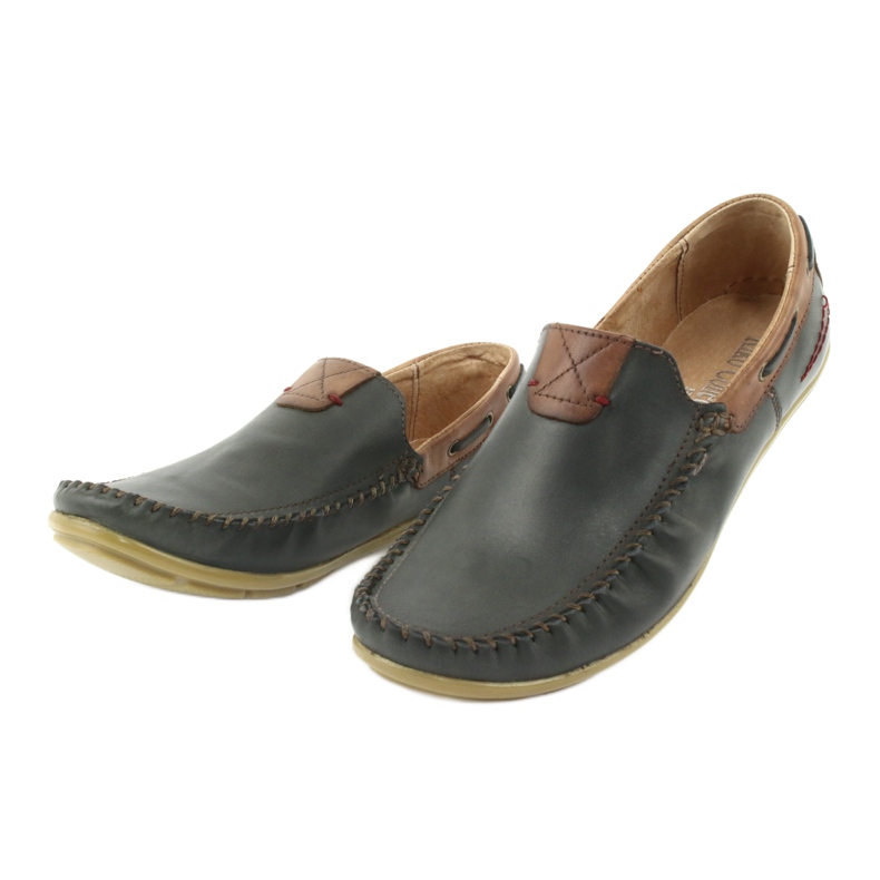 Riko Herren-Lederslipper 781 braun marineblau 4
