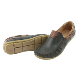 Riko Herren-Lederslipper 781 braun marineblau 6