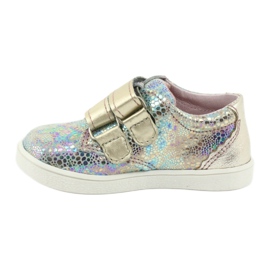 Holographische Lederschuhe der Mädchen für Klettverschluss 1327 Lila Mazurek 2