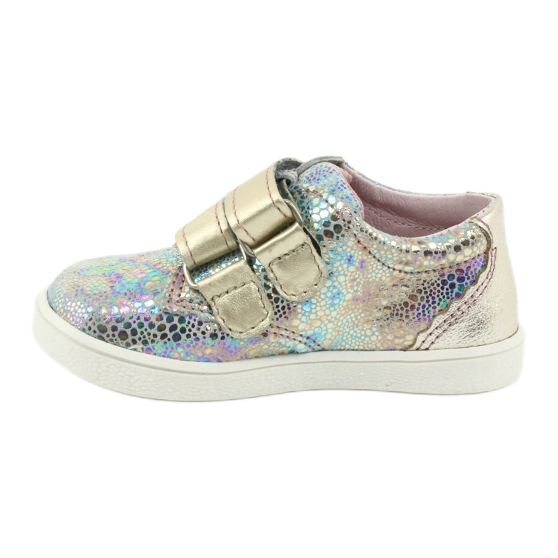 Holographische Lederschuhe der Mädchen für Klettverschluss 1327 Lila Mazurek 2