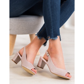 Sergio Leone Durchbrochene Sandalen an einer Bar rosa 2