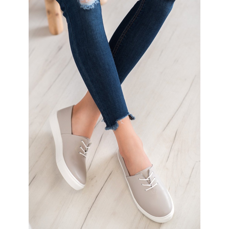 Filippo Stylische Ledersneaker grau 1