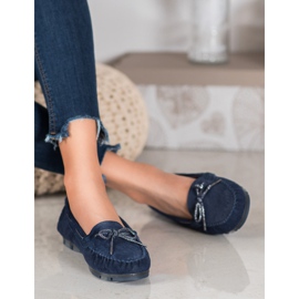 Filippo Leichte Leder-Loafer blau 1