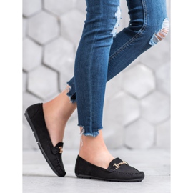 Clowse Schwarze Mokassins mit Ornament 1