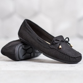 Clowse Schwarze Loafer mit Schleife 1