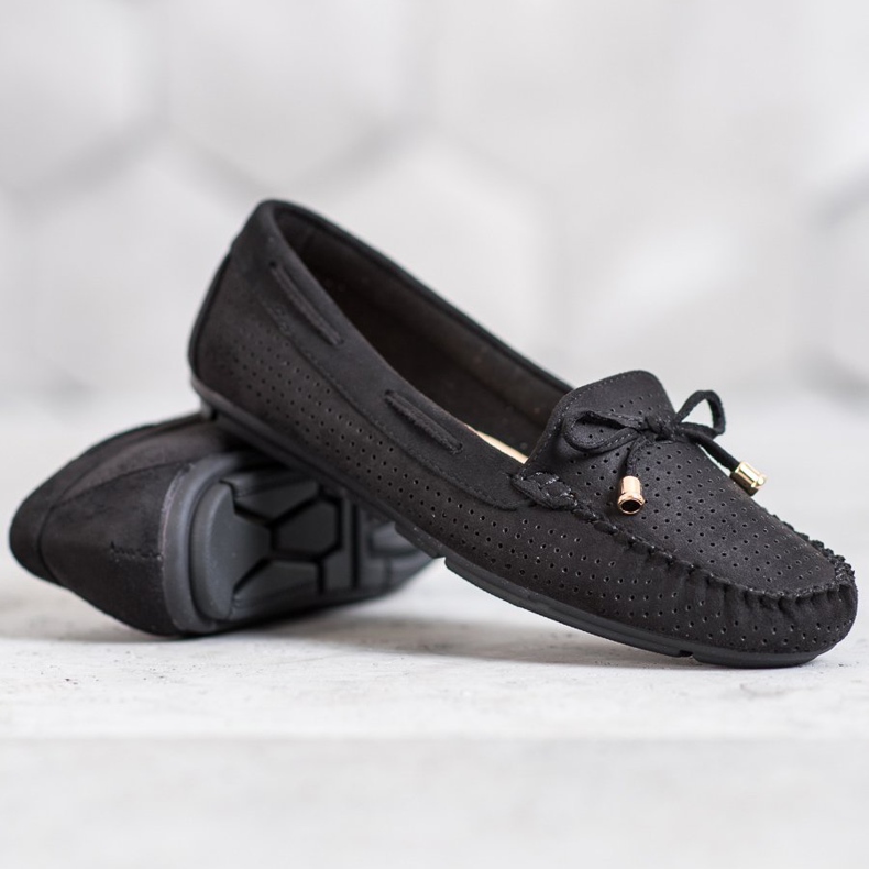 Clowse Schwarze Loafer mit Schleife 1