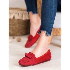 Clowse Durchbrochene Loafer mit Schleife rot 2