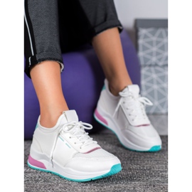 SHELOVET Gebundene Schuhe aus Öko-Leder weiß 1