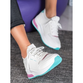 SHELOVET Gebundene Schuhe aus Öko-Leder weiß 2