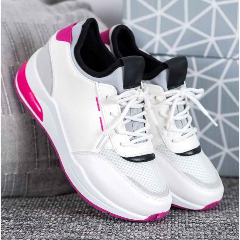 SHELOVET Gebundene Schuhe aus Öko-Leder weiß 1