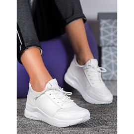 SHELOVET Gebundene Schuhe aus Öko-Leder weiß 1