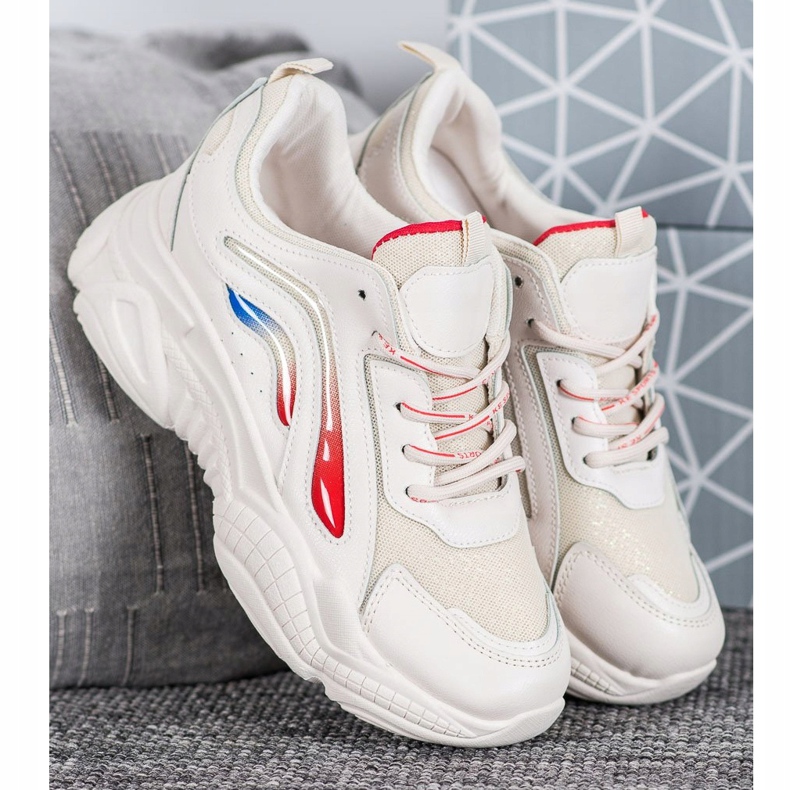 SHELOVET Modische Sneaker auf der Plattform weiß 2