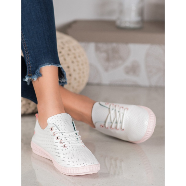 SHELOVET Leichte durchbrochene Sneaker weiß 2