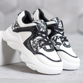 Weide Modische Sneakers aus Öko-Leder weiß schwarz 2