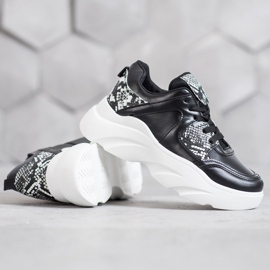 Weide Modische Sneakers aus Öko-Leder schwarz 1