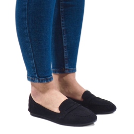 Ballerinas aus schwarzem Öko-Wildleder B2030 1