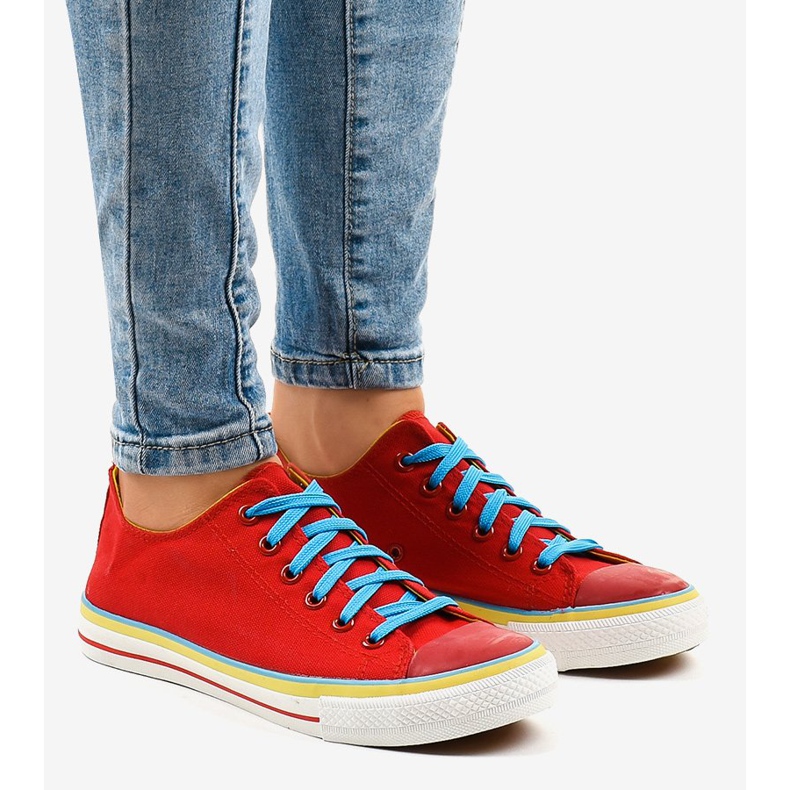Rote klassische niedrige Sneakers W03 1