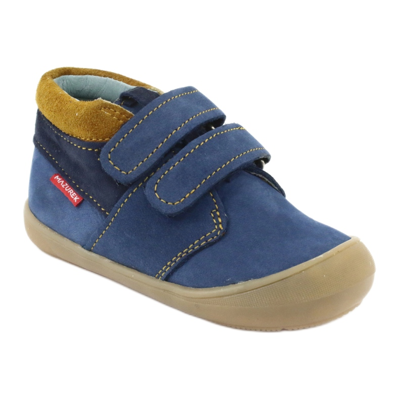 Jungen-Klettstiefel Mazurek 1355, Marineblau/Braun 1