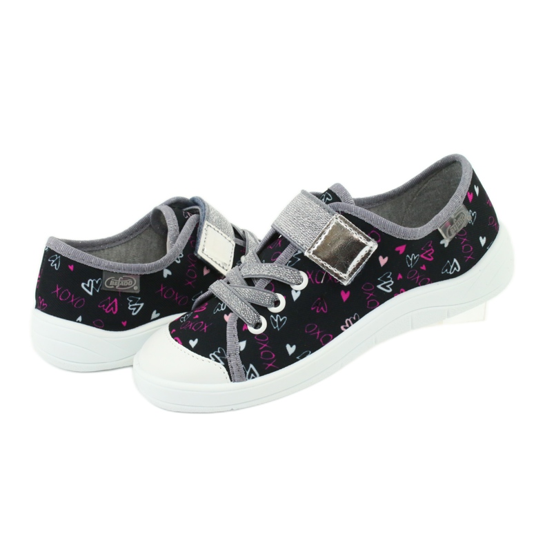 Befado Kinderschuhe 251Y142 schwarz rosa grau 4