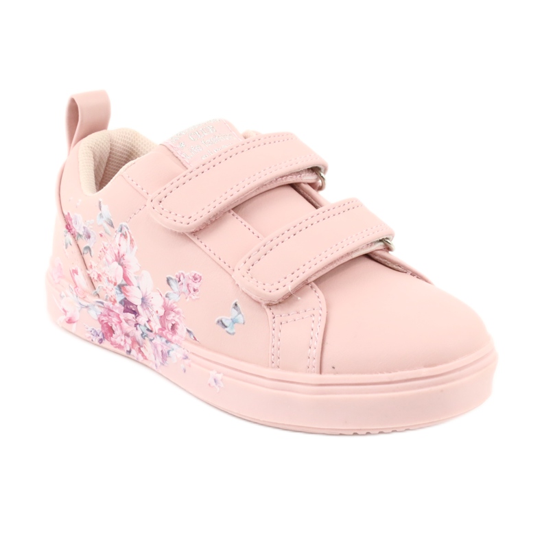 American Club Sneakers mit Klettverschluss Blumen ES11 rot violett blau rosa 1