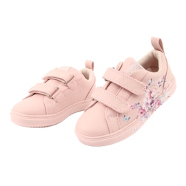 American Club Sneakers mit Klettverschluss Blumen ES11 rot lila blau rosa 3