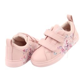 American Club Sneakers mit Klettverschluss Blumen ES11 rot lila blau rosa 4
