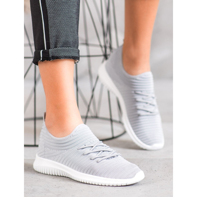 SHELOVET Slip-On Schuhe aus Textil grau 1