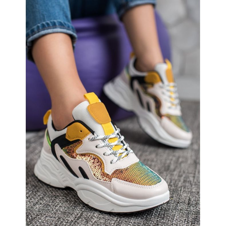 Weide Modische Sneaker mit Pailletten mehrfarbig 1