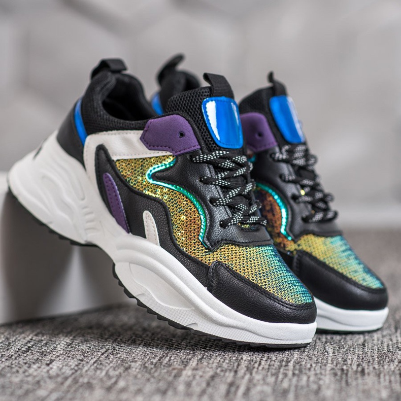 Weide Modische Sneaker mit Pailletten mehrfarbig 1