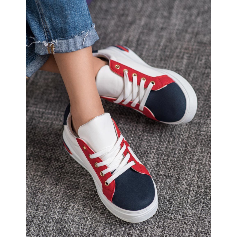 SHELOVET Sportschuhe aus Öko-Leder weiß mehrfarbig 2