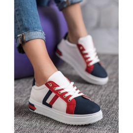 SHELOVET Sportschuhe aus Öko-Leder weiß mehrfarbig 1