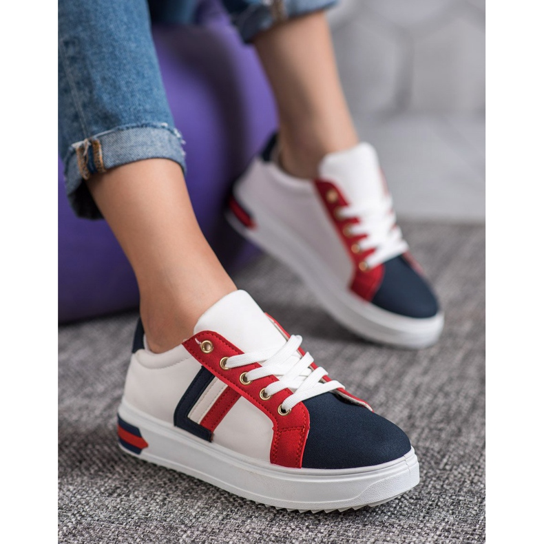 SHELOVET Sportschuhe aus Öko-Leder weiß mehrfarbig 1