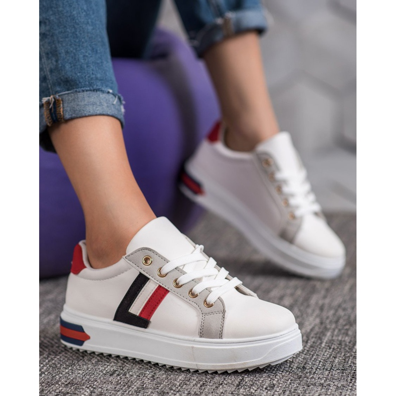 SHELOVET Sportschuhe aus Öko-Leder weiß mehrfarbig 2