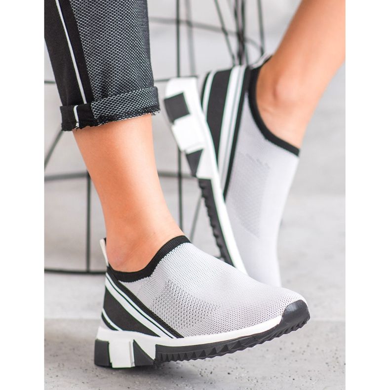 SHELOVET Slipper mit Mesh grau 2