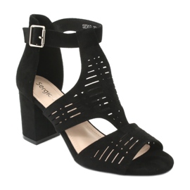 Sergio Leone SK903 Wildledersandalen schwarz 1