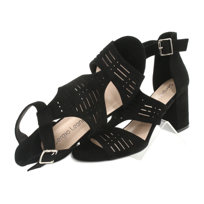 Sergio Leone SK903 Wildledersandalen schwarz 5
