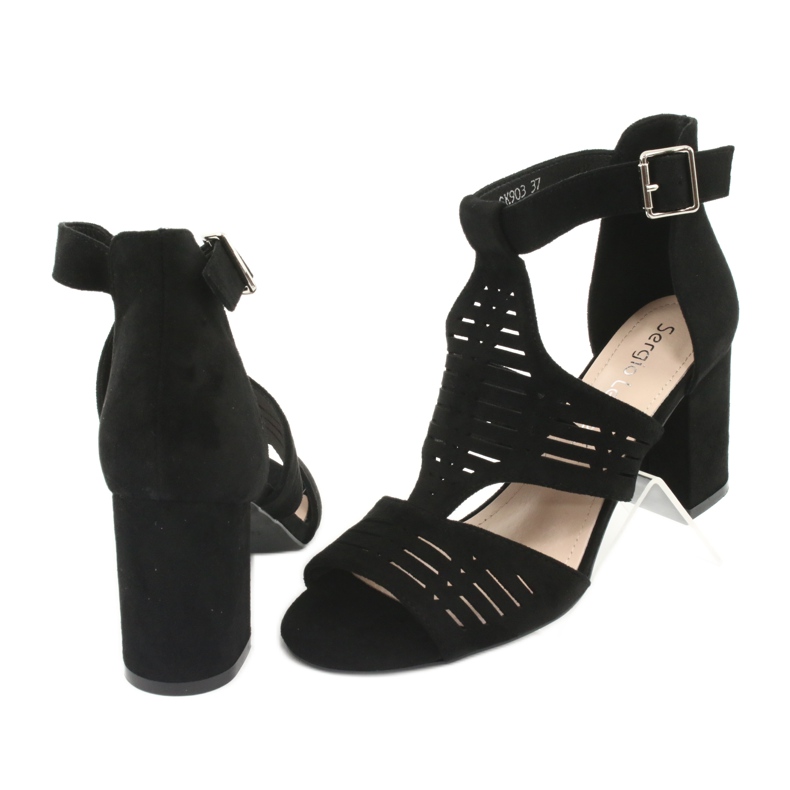 Sergio Leone SK903 Wildledersandalen schwarz 4