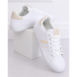 Weiße Damen Sneaker K-388 WEISS / GOLD 3