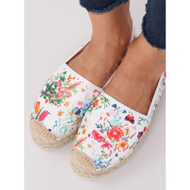 Damen Espadrilles mit Blumenmuster JH91P Weiß mehrfarbig 2