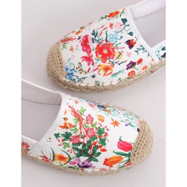 Damen Espadrilles mit Blumenmuster JH91P Weiß mehrfarbig 1