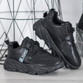 Bella Paris Schwarze Turnschuhe zum Schnüren 2