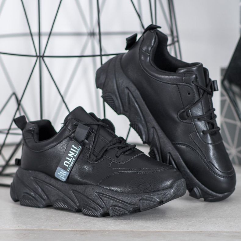 Bella Paris Schwarze Turnschuhe zum Schnüren 2