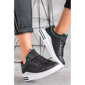 SHELOVET Schwarze Turnschuhe auf der Plattform 2