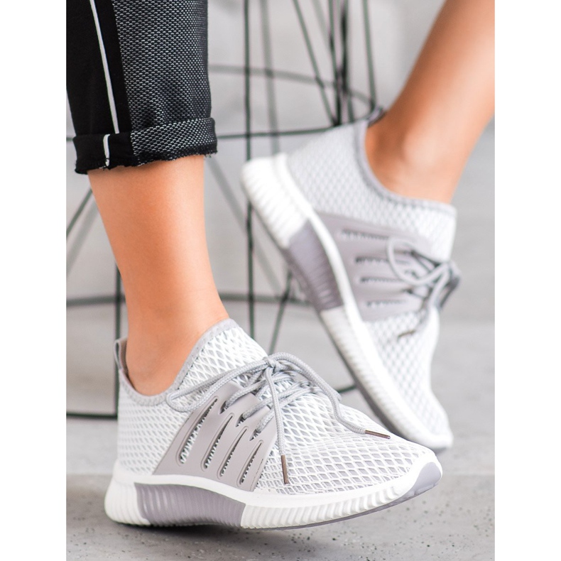 SHELOVET Stylische Schuhe mit Mesh grau 2