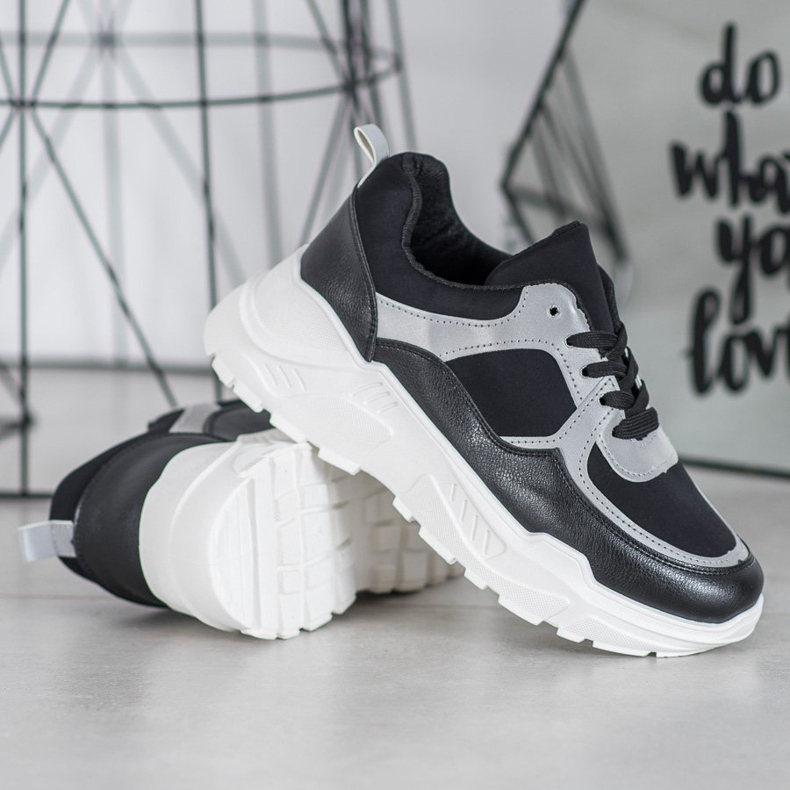 SHELOVET Klassische schwarze Turnschuhe 1